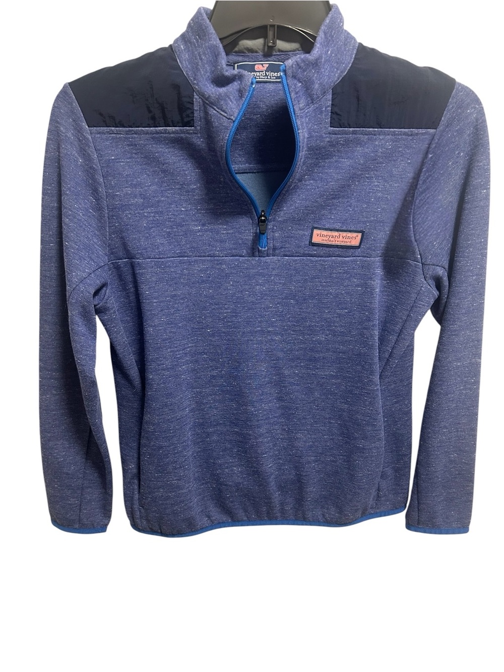 Vineyard Vines Navy Heathered Blue Quarter-Zip Pullover